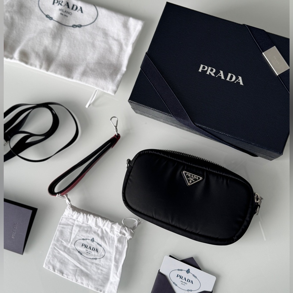 Prada Nylon Tessuto 2 Way Shoulder Clutch Bag